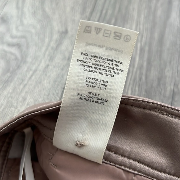 BABATON Agency Faux Leather Pants Size 4 Straight Leg Warm Taupe Neutral Aritzia - Picture 10 of 12